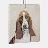 Basset Hound-schildering - Kute Original Dog Art Keramisch Ornament (Rechts)