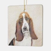 Basset Hound-schildering - Kute Original Dog Art Keramisch Ornament (Links)