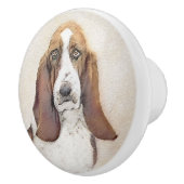 Basset Hound-schildering - Kute Original Dog Art Keramische Knop (Rechts)