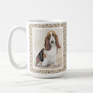 Basset Hound-schildering - Kute Original Dog Art Koffiemok