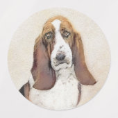 Basset Hound-schildering - Kute Original Dog Art Labels (Design 2)