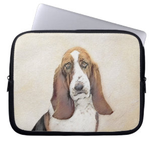 Basset Hound-schildering - Kute Original Dog Art Laptop Sleeve