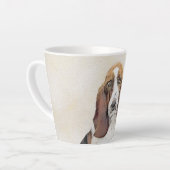 Basset Hound-schildering - Kute Original Dog Art Latte Mok (Linkerhoek)