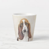 Basset Hound-schildering - Kute Original Dog Art Latte Mok (Voorkant)