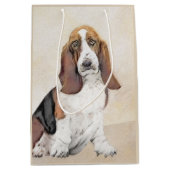 Basset Hound-schildering - Kute Original Dog Art Medium Cadeauzakje (Voorkant)