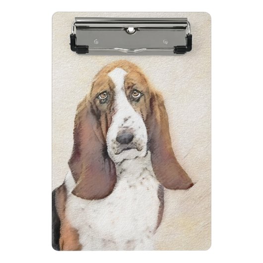 Basset Hound-schildering - Kute Original Dog Art Mini Klembord (Voorkant)