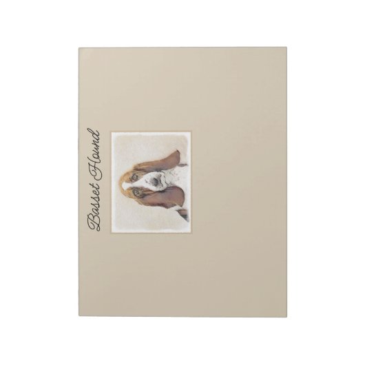 Basset Hound-schildering - Kute Original Dog Art Notitieblok (Linkerzijde)