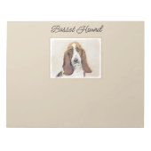 Basset Hound-schildering - Kute Original Dog Art Notitieblok (Voorkant)