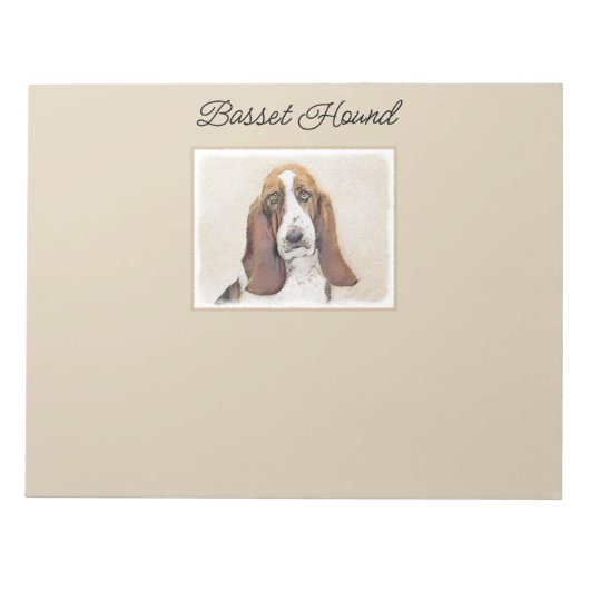 Basset Hound-schildering - Kute Original Dog Art Notitieblok (Voorkant)
