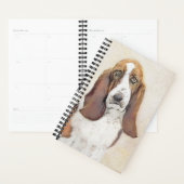 Basset Hound-schildering - Kute Original Dog Art Planner (Display)