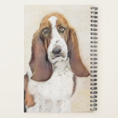 Basset Hound-schildering - Kute Original Dog Art Planner (Achterkant)