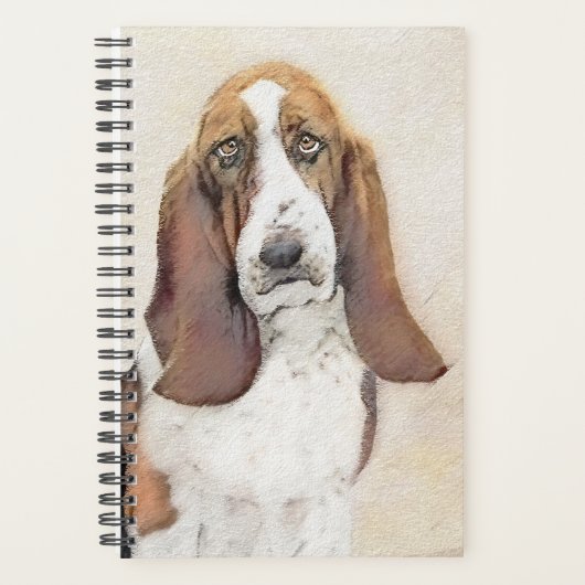 Basset Hound-schildering - Kute Original Dog Art Planner (Voorkant)