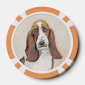 Basset Hound-schildering - Kute Original Dog Art Poker Chips (Achterkant)
