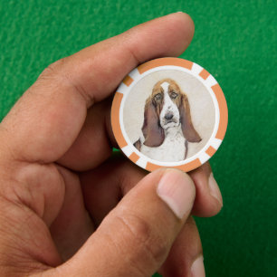 Basset Hound-schildering - Kute Original Dog Art Poker Chips