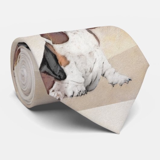 Basset Hound-schildering - Kute Original Dog Art Stropdas (Opgerold)