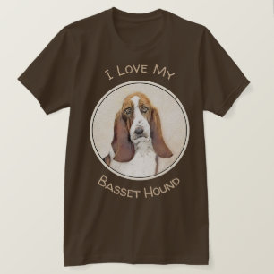 Basset Hound-schildering - Kute Original Dog Art T-shirt