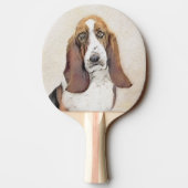 Basset Hound-schildering - Kute Original Dog Art Tafeltennisbatje (Achterkant)