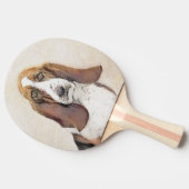 Basset Hound-schildering - Kute Original Dog Art Tafeltennisbatje (Zijkant)
