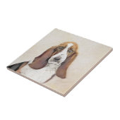 Basset Hound-schildering - Kute Original Dog Art Tegeltje (Zijkant)