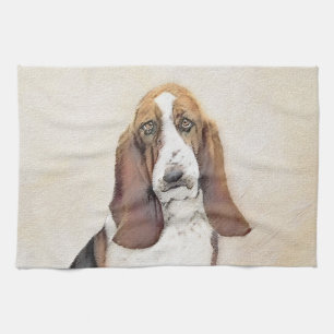 Basset Hound-schildering - Kute Original Dog Art Theedoek