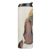 Basset Hound-schildering - Kute Original Dog Art Thermosbeker (Gedraaid links)
