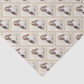 Basset Hound-schildering - Kute Original Dog Art Tissuepapier (Detail)