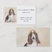 Basset Hound-schildering - Kute Original Dog Art Visitekaartje (Voorkant / Achterkant)
