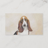 Basset Hound-schildering - Kute Original Dog Art Visitekaartje (Achterkant)