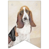 Basset Hound-schildering - Kute Original Dog Art Vlaggetjes (Tweede vlag)