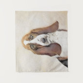 Basset Hound-schildering - Kute Original Dog Art Wandkleed (Voorkant)