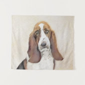 Basset Hound-schildering - Kute Original Dog Art Wandkleed (Voorkant (horizontaal))