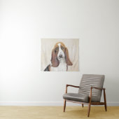 Basset Hound-schildering - Kute Original Dog Art Wandkleed (In Situ (horizontaal))