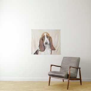 Basset Hound-schildering - Kute Original Dog Art Wandkleed