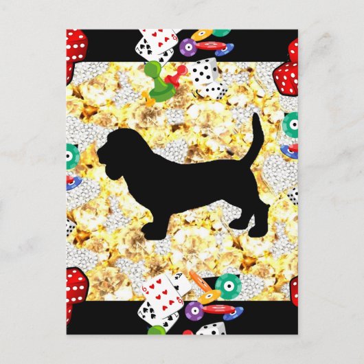 BASSET HOUND SIERADEN BRIEFKAART (Voorkant)