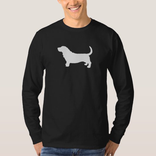 Basset Hound Silhouette Cool Scent Hound Lover's T-shirt (Voorkant)