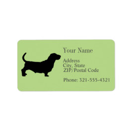 Basset Hound Silhouette Etiket