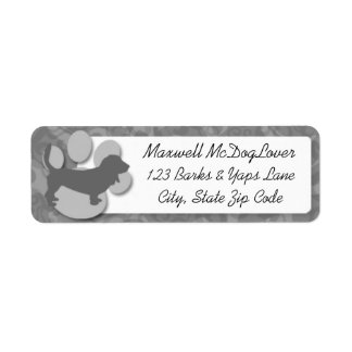 Basset Hound Silhouette Etiket