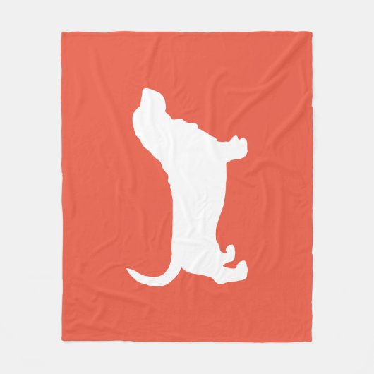 Basset Hound Silhouette Gezellig Hondenliefhebber Fleece Deken (Voorkant)