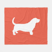 Basset Hound Silhouette Gezellig Hondenliefhebber Fleece Deken (Voorkant (Horizontaal))