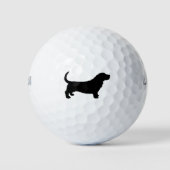 Basset Hound Silhouette Golfballen (Voorkant)