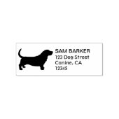 Basset Hound Silhouette Hondenliefhebber Retouradr Rubberstempel (Gestempeld)