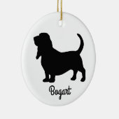 Basset Hound Silhouette Keramisch Ornament (Rechts)