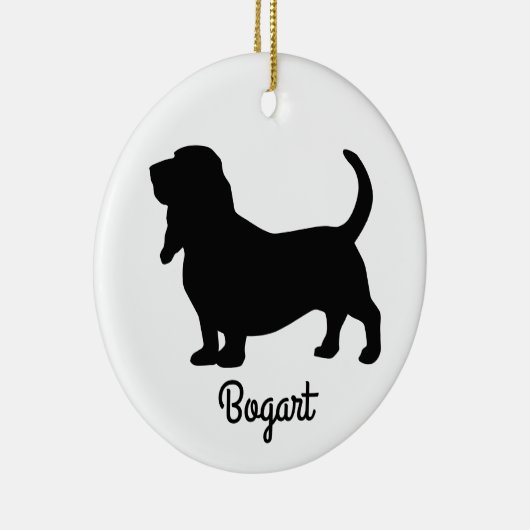 Basset Hound Silhouette Keramisch Ornament (Rechts)