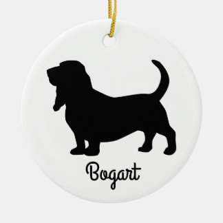 Basset Hound Silhouette Keramisch Ornament