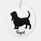 Basset Hound Silhouette Keramisch Ornament (Links)