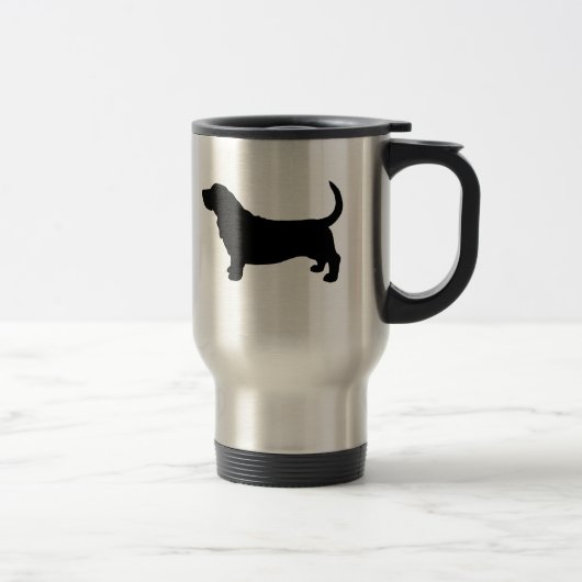 Basset Hound Silhouette Reisbeker (Rechts)