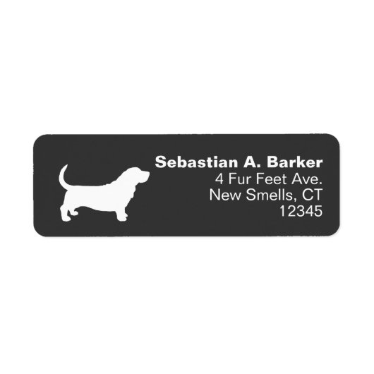 Basset Hound Silhouette Return Address Labels (Voorkant)