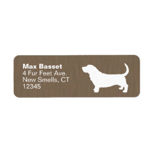 Basset Hound Silhouette Return Address Labels