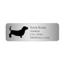Basset Hound Silhouette Return-adres