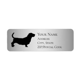 Basset Hound Silhouette Return-adres Etiket